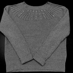 Banana Republic Gray Waffle knot sweater Sz M